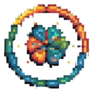 abstract learning symbol, minimal geometric design representing knowledge and growth, simple pixel art sticker