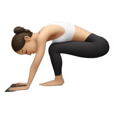 Fit women with white skin doing crow pose  sticker