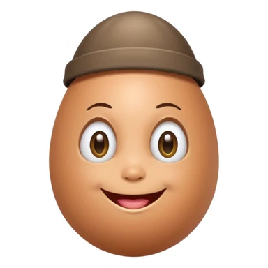 a funny, proud cartoon-style egg character with small cap , solid orange background. sticker