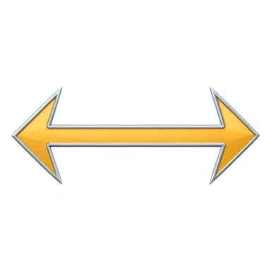 iOS emoji of a right-pointing arrow passing through a chain link, symbolizing direction connection and clarity, minimalist modern look sticker