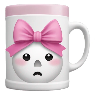 A winter theamed mug with a pink bow  sticker