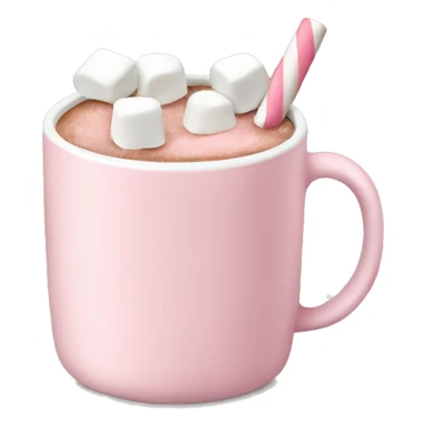 Light Pink mug of hot chocolate with marshmallows  sticker