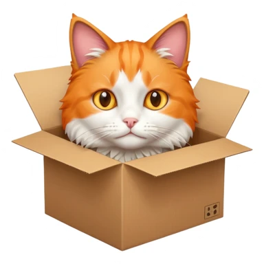 cat inside of box sticker