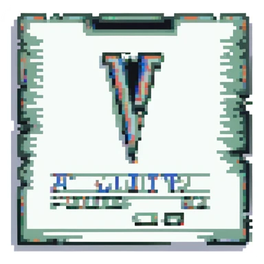 The word 'Acuity' in a pixelated, corrupted font, with parts of the text unreadable, surrounded by exclamation marks and warning triangles, as if the scheduling software is not responding. sticker