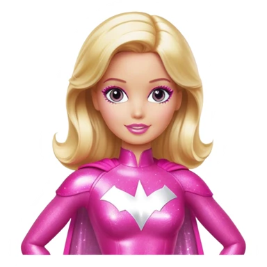 Blonde superhero Barbie with pink sparkly outfit  sticker