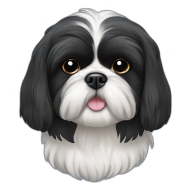 all black face shih tzu sticker