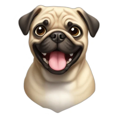 a happy pug sticker
