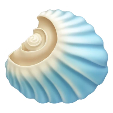 Pastel blue and cream ocean shell sticker