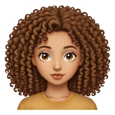 a mixed girl with 3a curly hair sticker