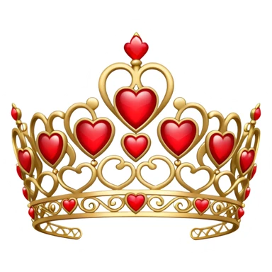 princess tiara red hearts sticker