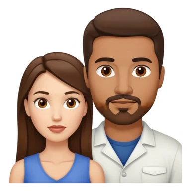 Intimate sfw between white brunette and brown Latino with goatee lover sticker
