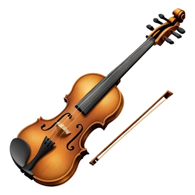 violin showing sadness with drooping features sticker