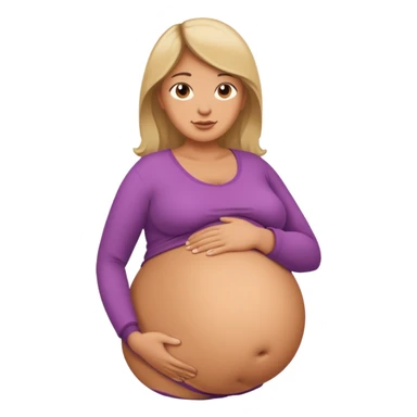 heavily pregnant woman with extremely huge overdue belly sticker