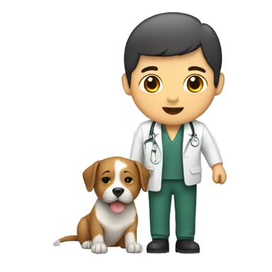 a asian vet with cat and dog sticker