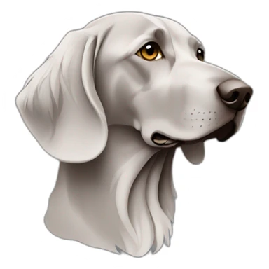 longhair weimaraner profile silhouet sticker