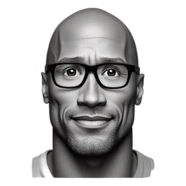 Sursil Dwayne Johnson noir et blanc sticker