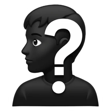 silhouette of a man with a question mark sticker