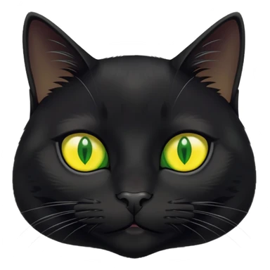 Black Cat with green and yellow pupils  sticker