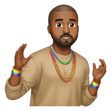Kanye dancing with rainbow necklace sticker