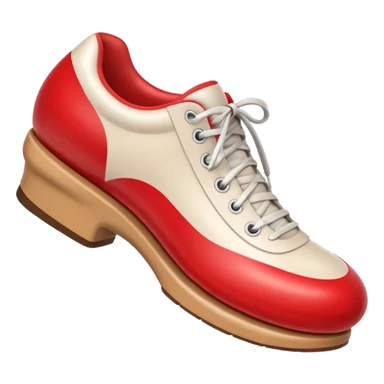 3D Apple-style emoji of a shoe with a foot inside, stepping and showing a clear shoe print below. and leg







 sticker