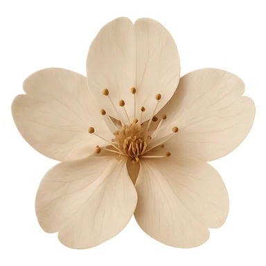 show  one beige cherry blossom without a stem , remove background sticker