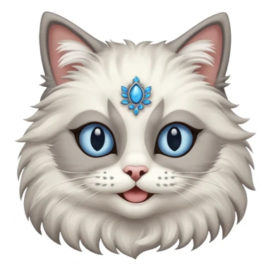 Neva masquerade cat with big blue eyes smiles  sticker