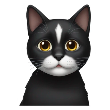 Black cat with white chin  sticker