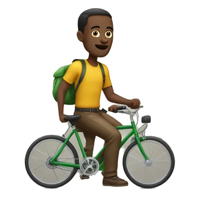 homme nir en afrique sur un velo sticker