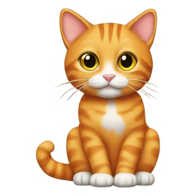 Orange tabby cat on bookshelf  sticker