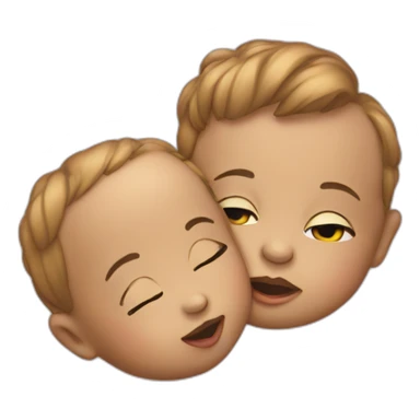 kissing babies sticker