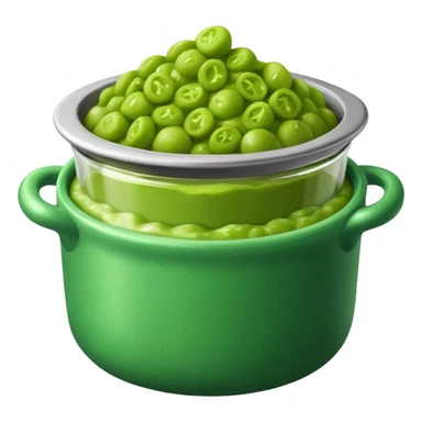 a small pot filled with green mushy peas sticker