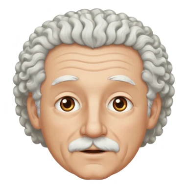 Old white man with curly white hair, hazel eyes, without a mustache sticker