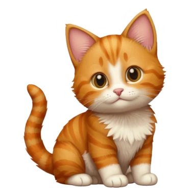 A high-resolution photo-realistic digital illustration of a solid ginger tabby cat kitten, chest upward sticker