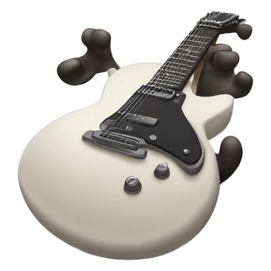 guitar with hand behind it making rock & roll gesture sticker