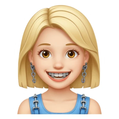 girl with metal braces  sticker