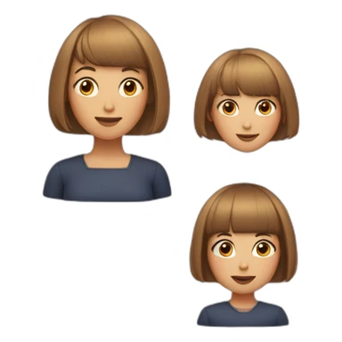 A mother with a short bob haircut and a girl with a short bob and blunt bangs sticker