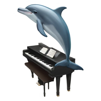 Dolphin playing the piano sticker