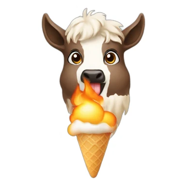 burning-alpaka-eating-icecream sticker