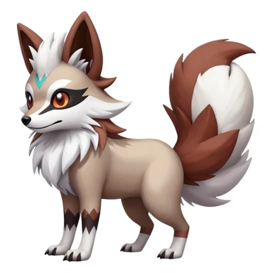 zigzagoon-Lycanroc-linoone-furret-Fakémon-hybrid-creature (full body)  sticker
