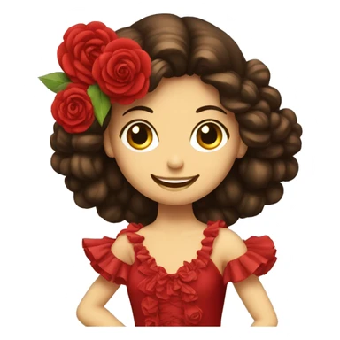 flamenco dancer smiley face type with castagnettes sticker