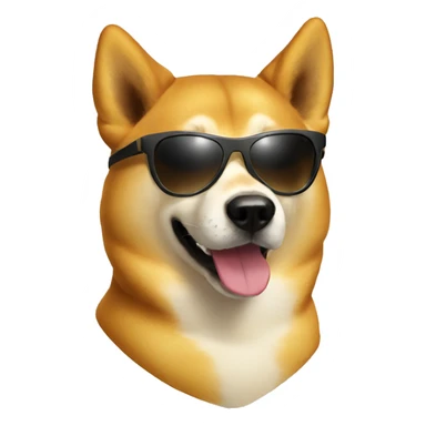 doge with sun glass sticker