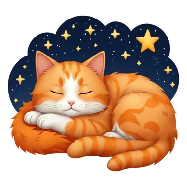 Sleepy cat under stars  sticker