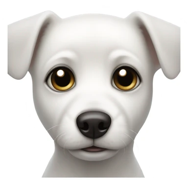 White small dog with black around its eyes sticker