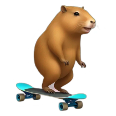 capybara riding a onewheel skateboard sticker