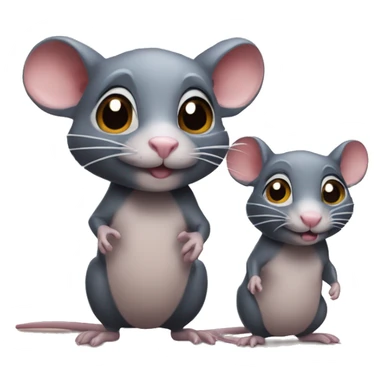 Chiseled rat with two mini oragnes sticker