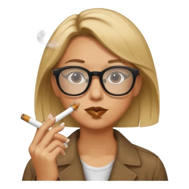 can you create a sneaky bitch SNAKE with big glasses smoking a cigarrette? the SNAKE needs to have dirty blonde hair sticker