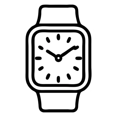 watch, black outlined icon style, minimal and clean sticker