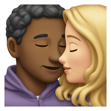 forehead kiss with hand on girl back sticker