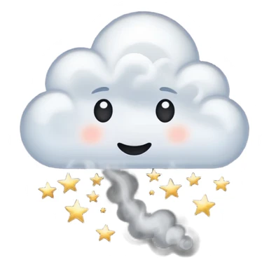 Shiny black cloud with stars sticker