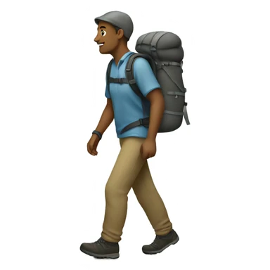 Male Hiker walking sticker